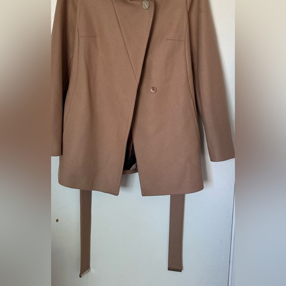 Ted Baker wool wrap coat/jacket,pockets, belt,size:1 camel/cream/khaki neutals - Picture 3 of 16
